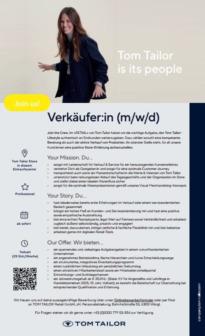 Tom Tailor Verkäuferin 25h